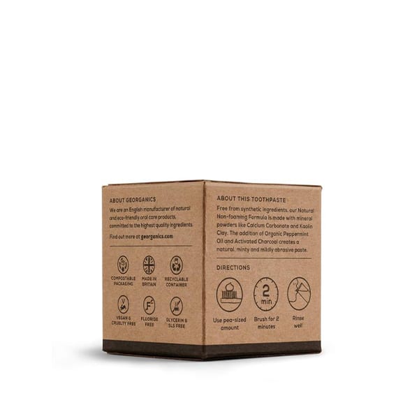 Georganic Mineral Toothpaste Activated Charcoal 60ml 600 x 600 Image 3 Georganic-Mineral-Toothpaste-Activated-Charcoal-60ml-600-x-600-Image-3