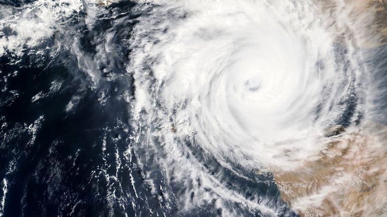Top view of a cyclone