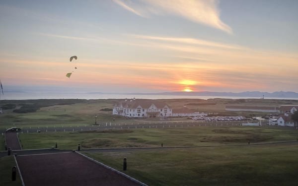 The paraglider flew three miles across the Ayrshire countryside