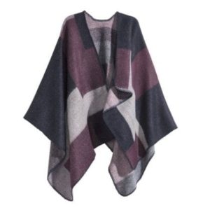 H&M Checked Poncho