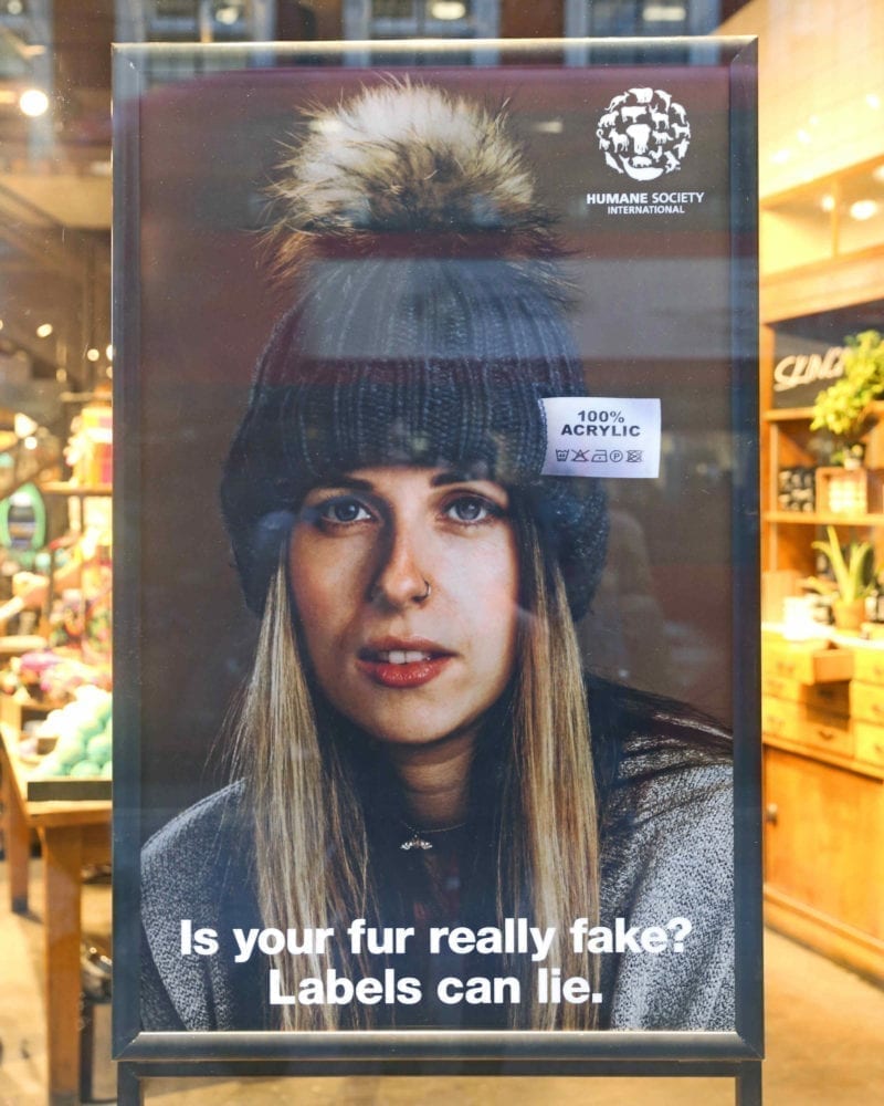 Lush fake fur shop window