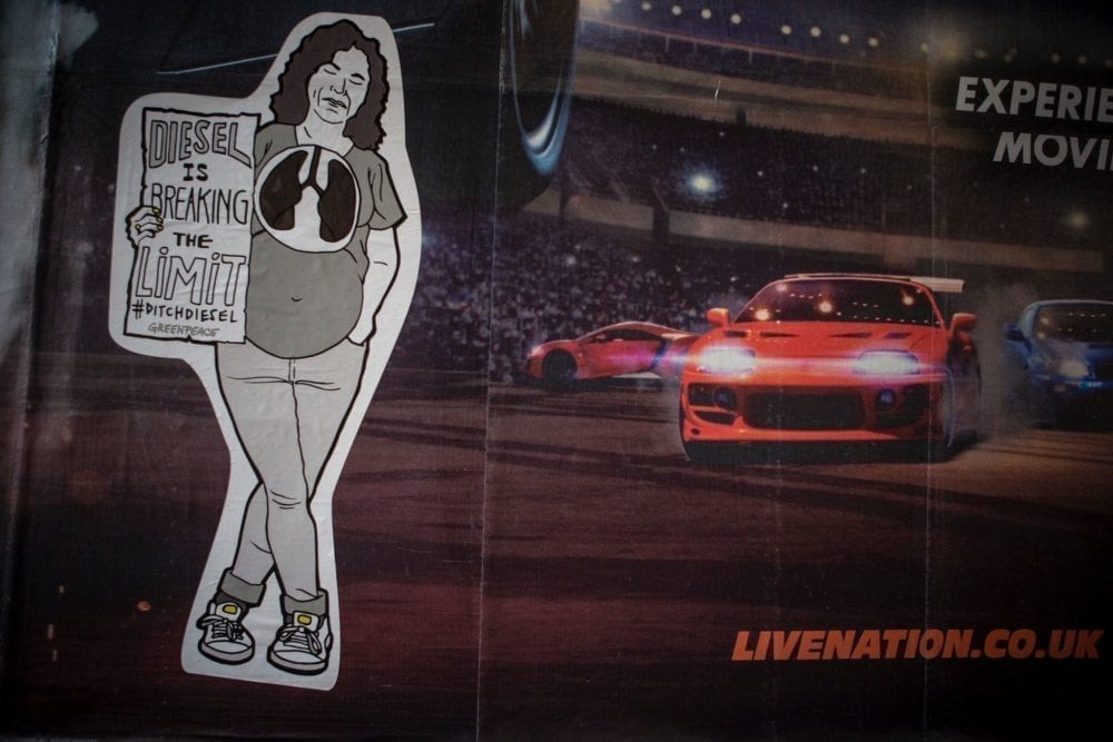 Greenpeace billboard in Brixton, London. Photo Will Rose