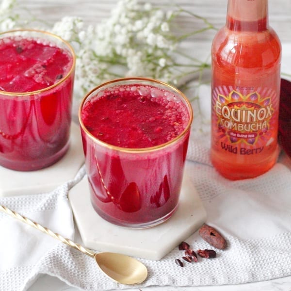 Equinox Kombucha Wild Berry mixed with beetroot
