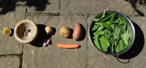Nettle soup ingredients