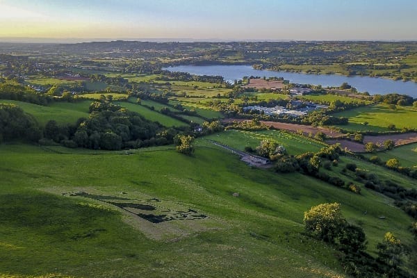 Lake view from Yeo Valley's manure mural