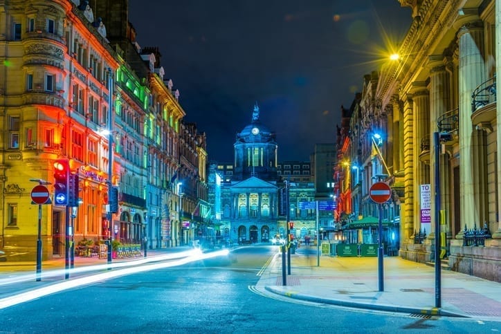Street leading to the Port of Liverpool building in Liverpool