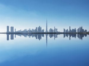 Urban skyline in Dubai