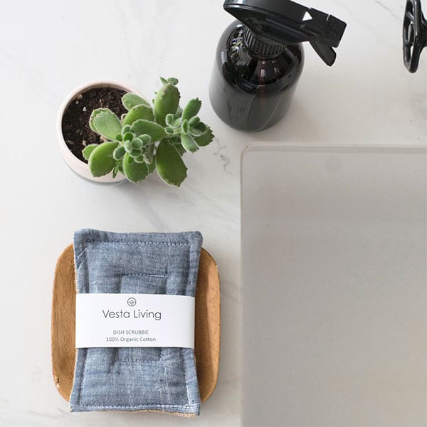 Vesta Living Dish Scrubbie Denim-Chambrayy Vesta Living Dish Scrubbie Denim-Chambray
