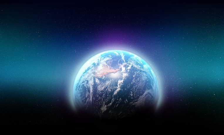 Our beautiful, blue planet Earth from space, showing North America