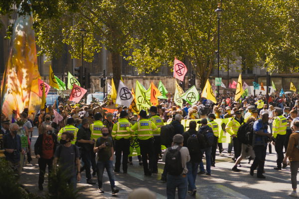 Exinction Rebellion protest in Parliament Square