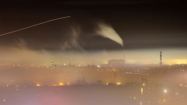 Winter night sky of Birmingham and Tyseley
