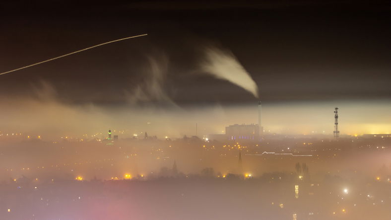 Winter night sky of Birmingham and Tyseley