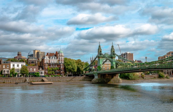 The Hammersmith Bridge and the Thames