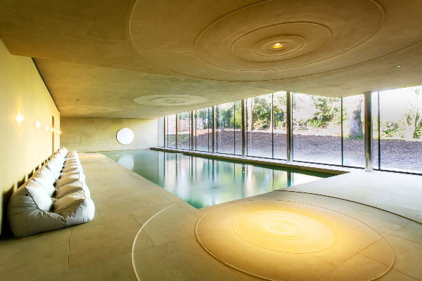 View across the pool inside the Avalon wellbeing centre at Broughton Sanctuary