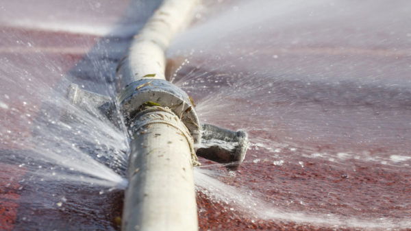 Water leaking from a pipe