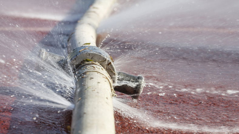 Water leaking from a pipe