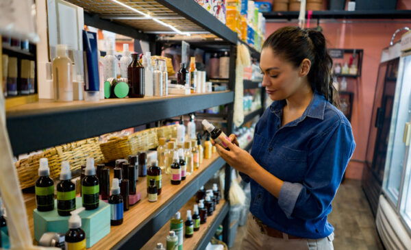 Woman shopping at an organic market